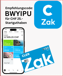 ZAK Code: BWYIPU für CHF 25.- Startguthaben