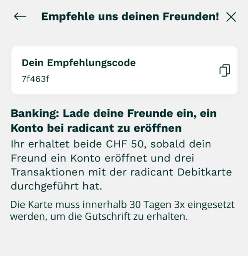 Radicant Empfehlungscode 7f463f